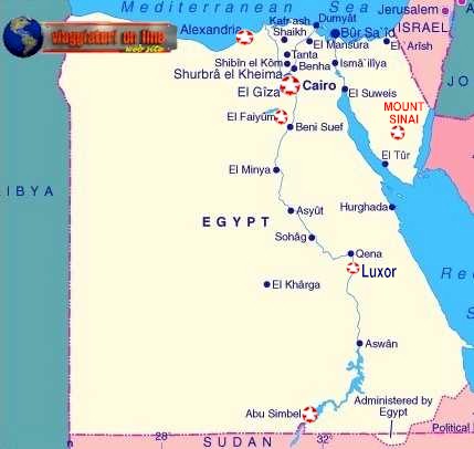 Mappa geografica Egitto