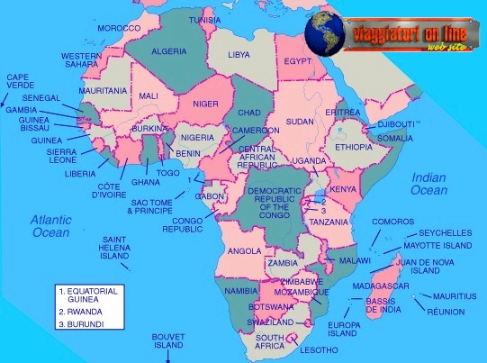 Mappa geografica Africa