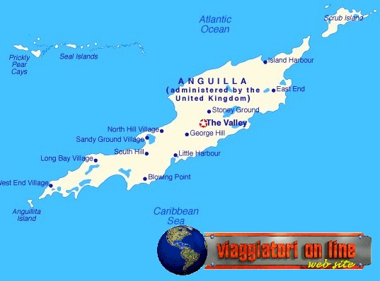 Mappa geografica Anguilla