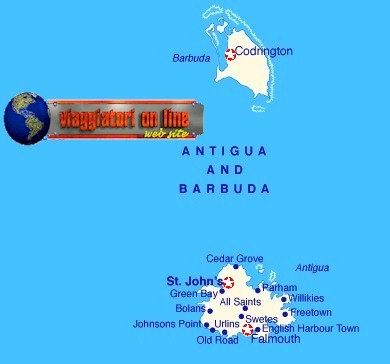 Mappa geografica Antigua e Barbuda