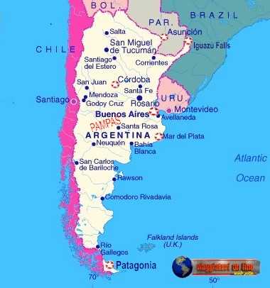 Mappa geografica Argentina