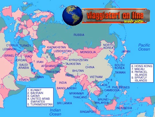 Mappa geografica Asia