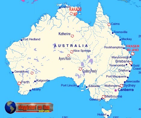 Mappa geografica Australia