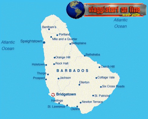 Mappa geografica Barbados
