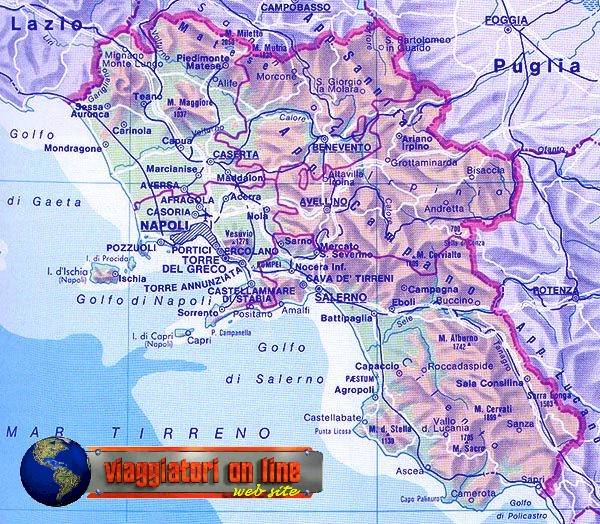Mappa geografica Campania