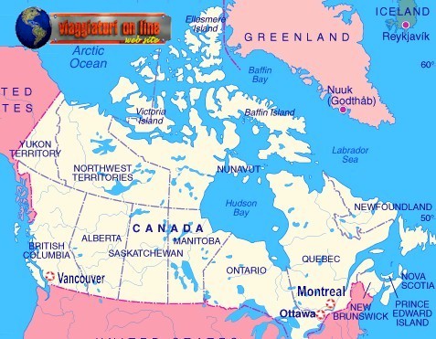 Mappa geografica Canada