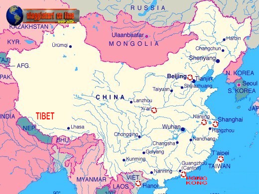 Mappa geografica Cina