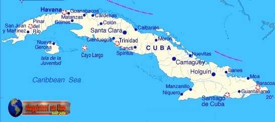 Mappa geografica Cuba