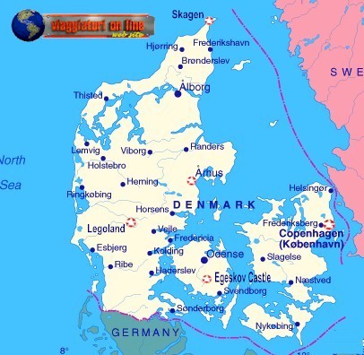 Mappa geografica Danimarca