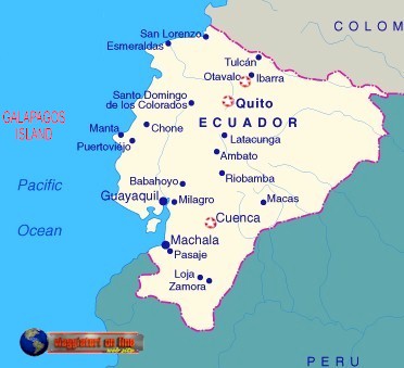 Mappa geografica Ecuador