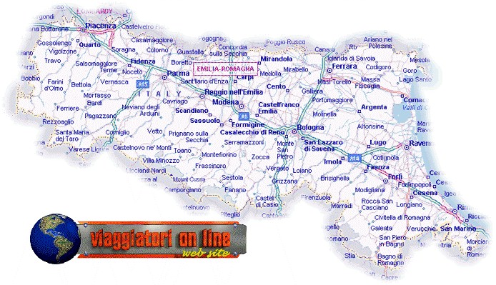 Mappa geografica Emilia Romagna
