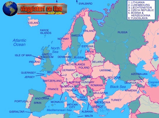Mappa geografica Europa