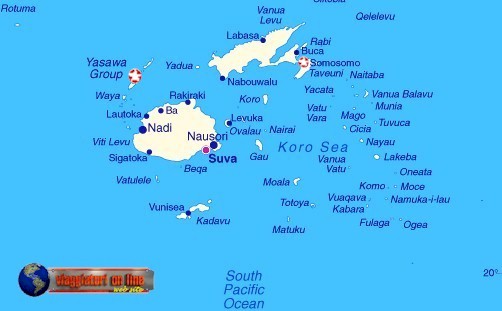 Mappa geografica Isole Fiji
