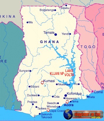 Mappa geografica Ghana