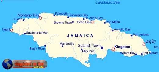 Mappa geografica Giamaica