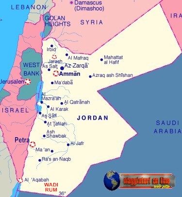 Mappa geografica Giordania
