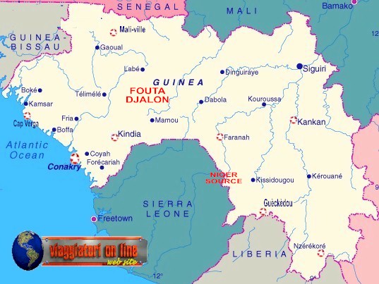 Mappa geografica Guinea