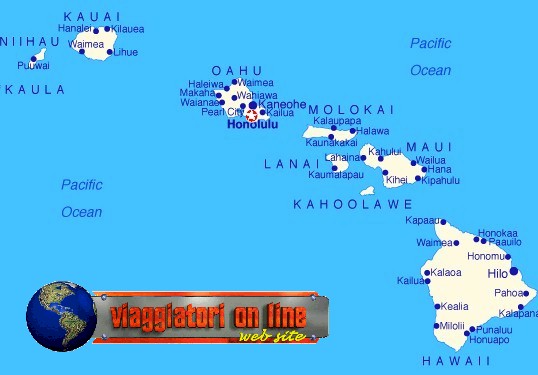 Mappa geografica Usa. Stati Uniti. Hawaii