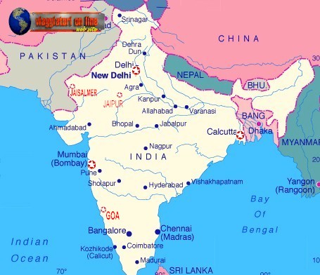 Mappa geografica India