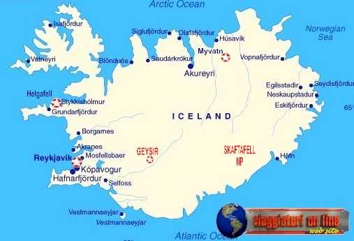Mappa geografica Islanda