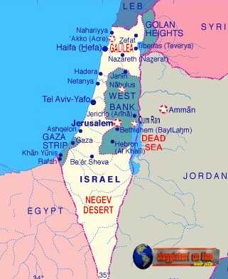 Mappa geografica Israele