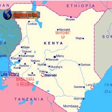 Mappa geografica Kenia