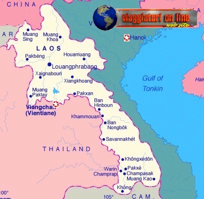Mappa geografica Laos