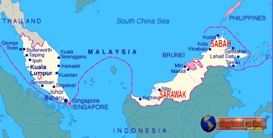 Mappa geografica Malesia