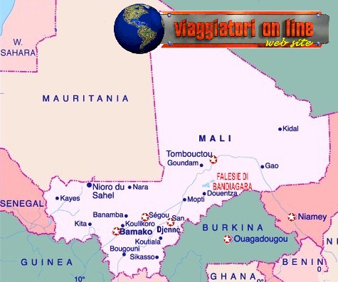 Mappa geografica Mali