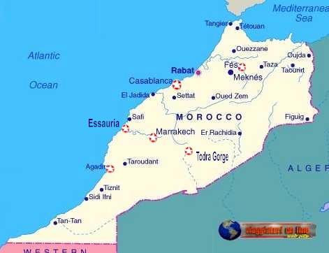 Mappa geografica Marocco