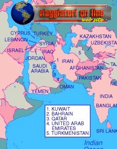 Mappa geografica Medio Oriente