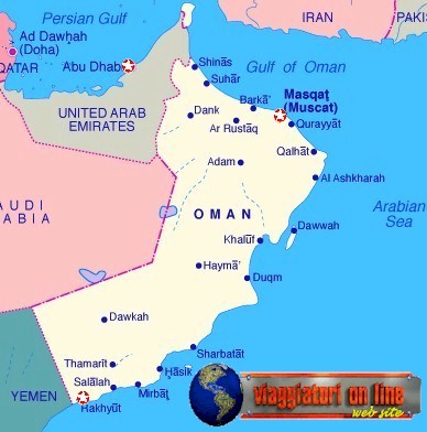 Mappa geografica Oman