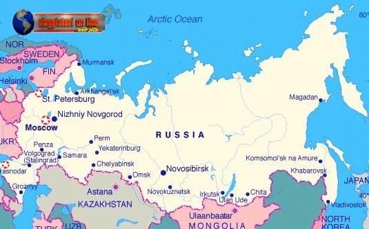 Mappa geografica Russia