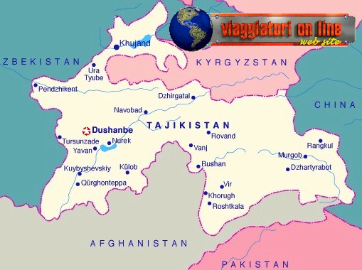 Mappa geografica Tagikistan