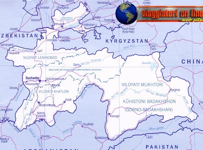 Mappa geografica Tajikistan