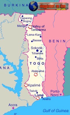 Mappa geografica Togo