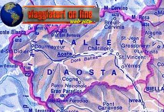 Mappa geografica Valle Aosta