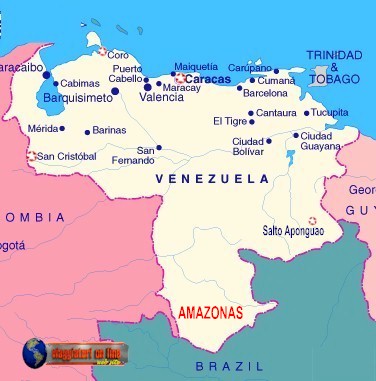 Mappa geografica Venezuela