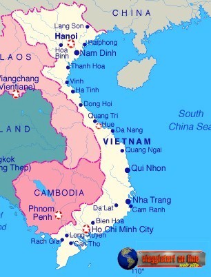 Mappa geografica Vietnam